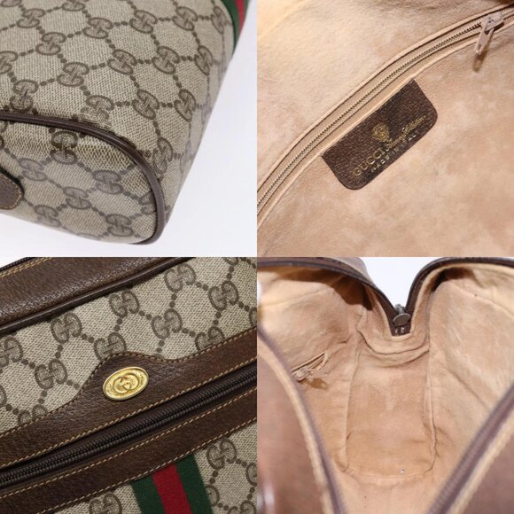 GUCCI GG Supreme Web Sherry Line Shoulder Bag PVC Beige 001 4071 5 Auth gh717 - Picture 14 of 15